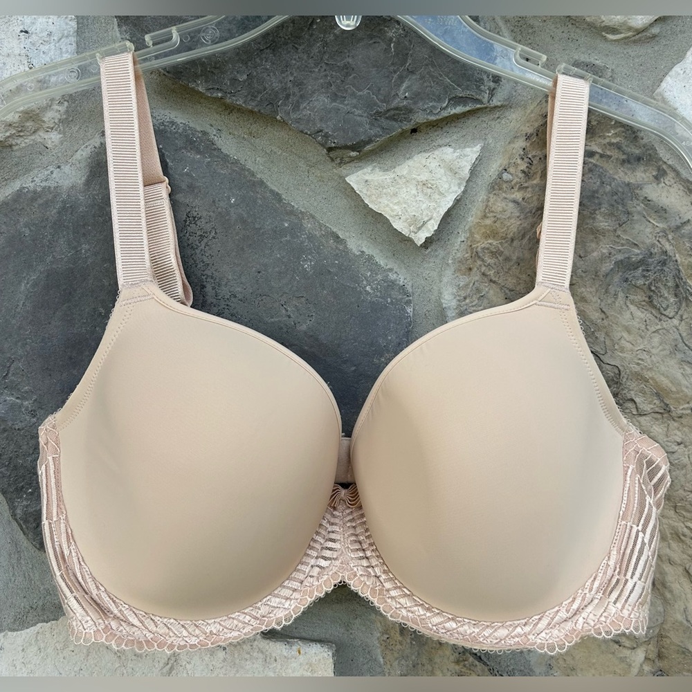 Wacoal La Femme Underwire T-Shirt Bra 36DD 853117 Nude Lace